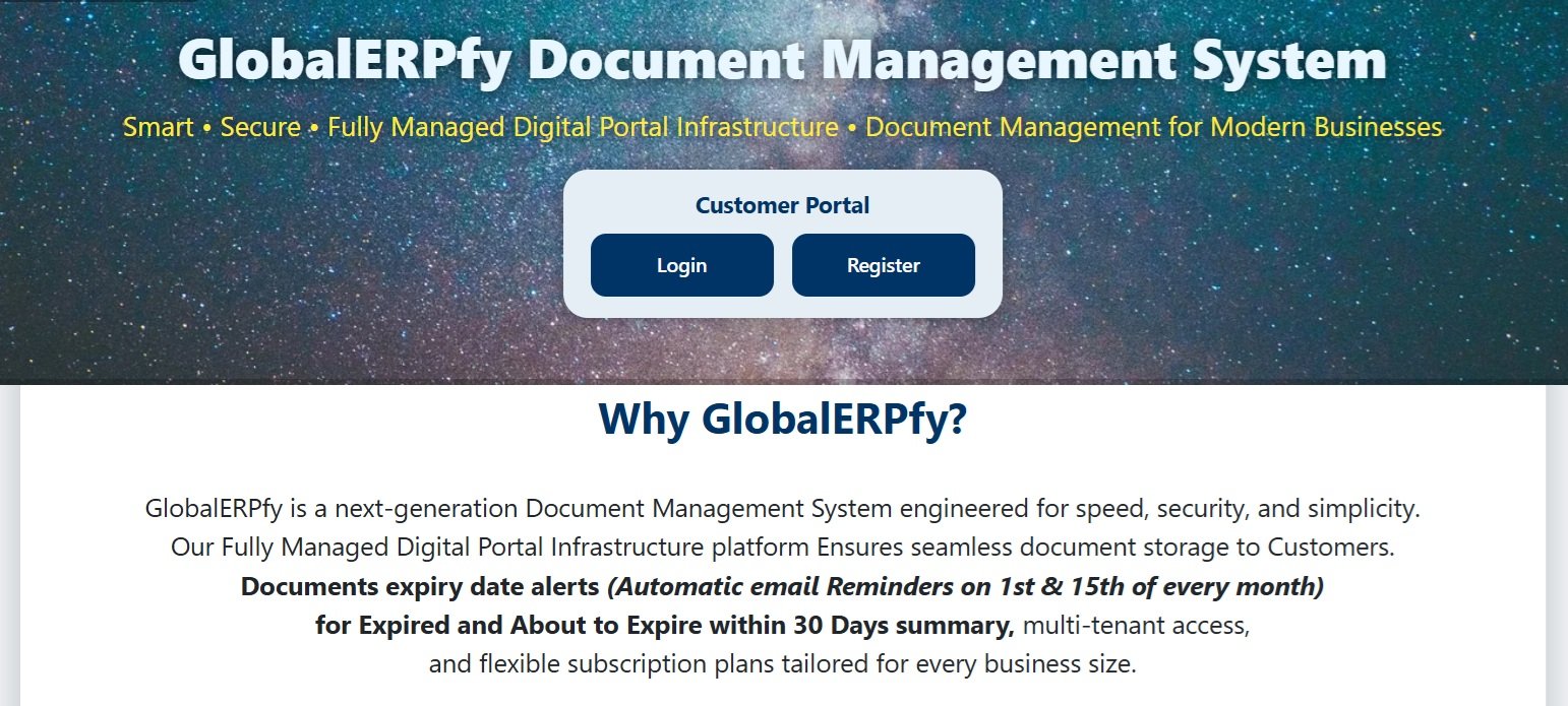 GlobalERPfy document upload